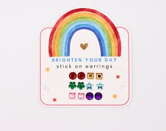 Rainbow Stick-on Earrings for Kids | Party Favors