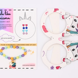 Unicorn Accessory Set | Unicorn Party Favor | Unicorn Birthday Favor | Unicorn Gift, Birthday Party Favor and Class Handouts For Kids 4+