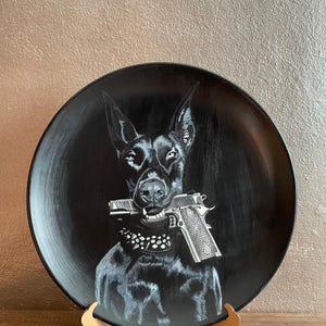 Hand Painted Ceramic Dog Plate – Unique Decorative Plate, Personalized Gift, Art Piece for Home, Special Gift for Dog Lovers