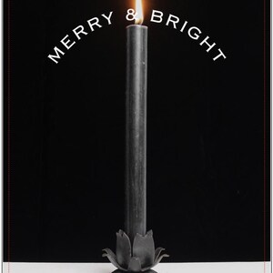 Merry & Bright Gothic Candlelight-kaart – Gedrukt op luxe mat papier