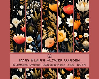 Seamless Pattern Floral Sublimation Designs Commercial Use Digital Paper Wallpaper Digital Backdrop Scrapbook Printable Paper Download File