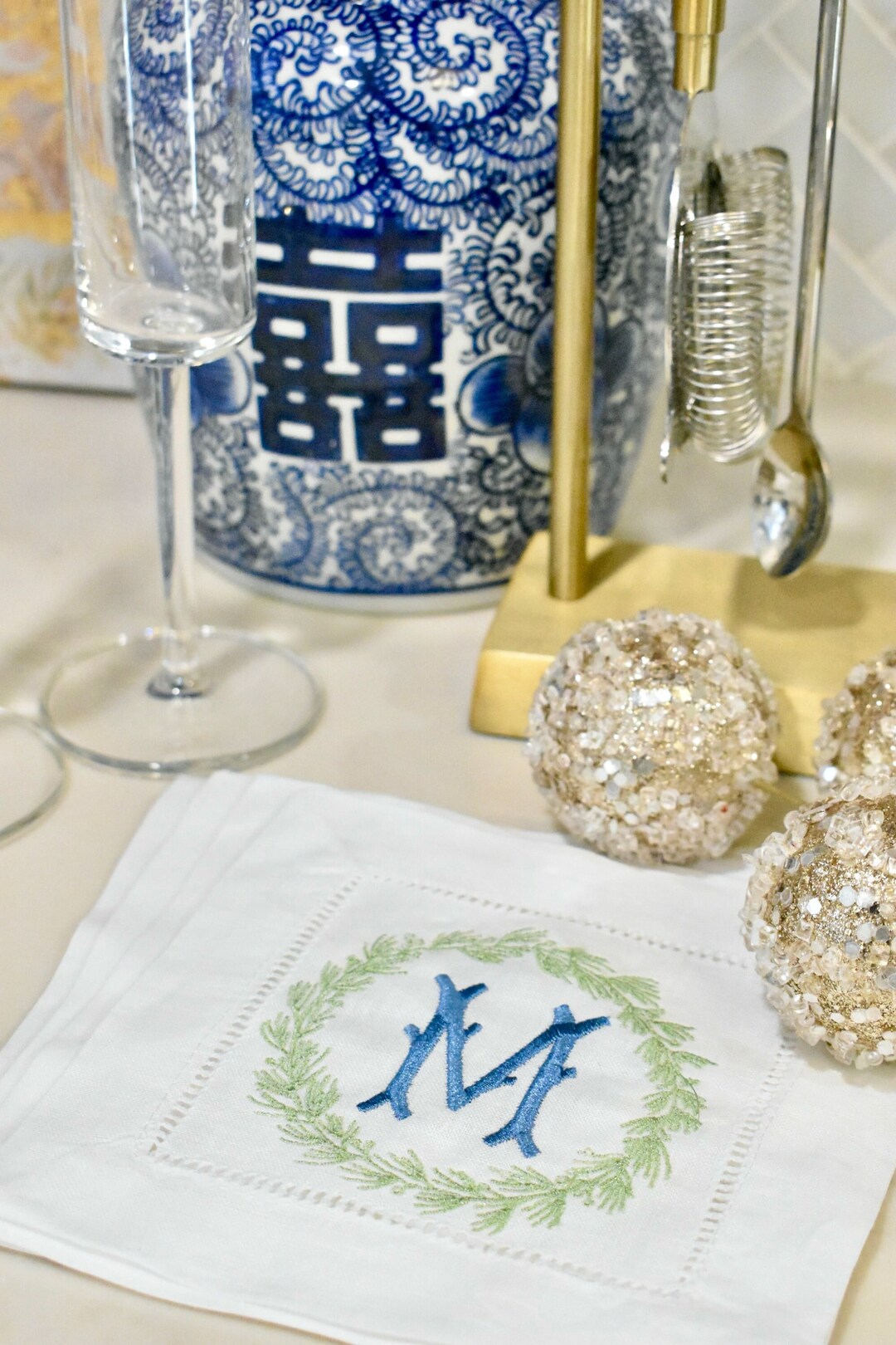 Custom Christmas/holiday Cocktail Napkin Etsy