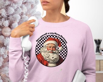 Retro santa sweatshirt, classic Christmas sweater, vintage santa sweatshirt, santa crewneck, ladies christmas sweatshirt, old fashion santa