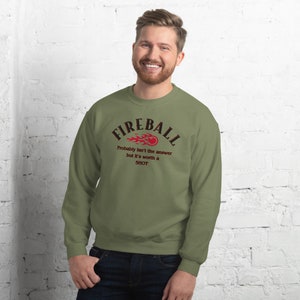 Fireball sweatshirt, fireball whiskey sweater, whiskey sweatshirt, fireball lover crewneck, it’s worth a shot sweatshirt, burns like hell