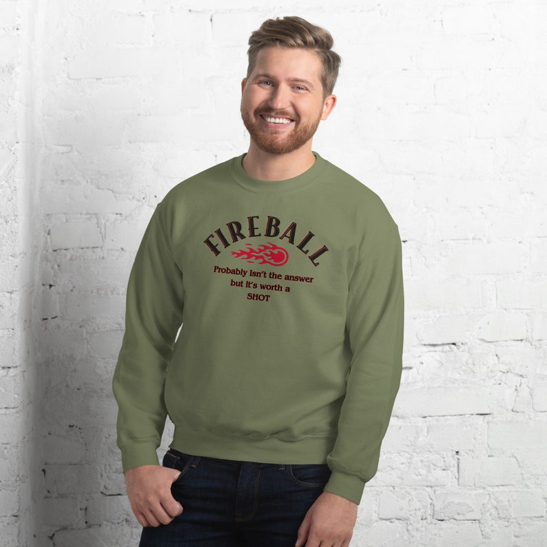 Fireball sweatshirt, fireball whiskey sweater, whiskey sweatshirt, fireball lover crewneck, it’s worth a shot sweatshirt, burns like hell