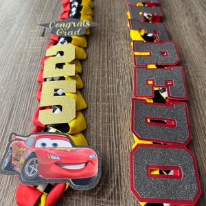 Cars Graduation Lei Promotion Gift Lei Senior Night Gift Lei Braided Ribbon Lei Graduation Ribbon Lei Graduate Lei, kinder grad senior grad