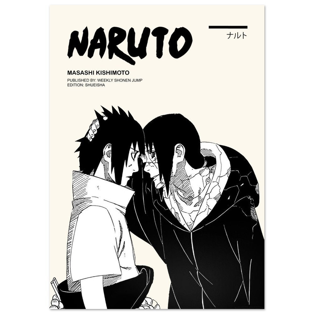 Naruto-Anime Posters/8.25”x12.75”/Naruto Eyes/Manga/Poster  Boards/Naruto&Sasuke