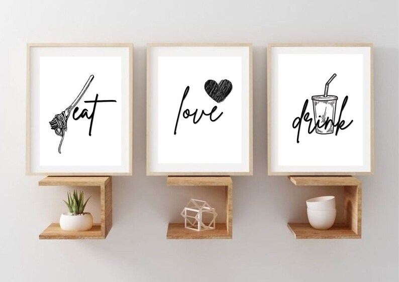 3 Set Modern Kitchen Printable Design Digital Printing - Etsy