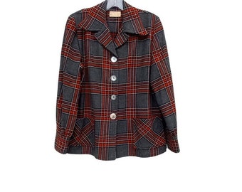 True Vintage Pendleton 1950’s 49-er Jacket Grey Red Plaid M/ L 49er