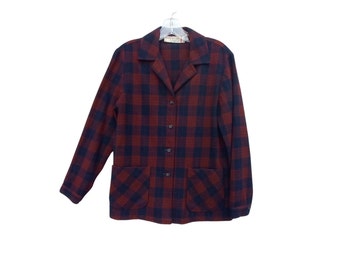 Vintage Pendleton 1960’s Knockabouts Women’s Plaid Wool Jacket w/ pockets S/ M