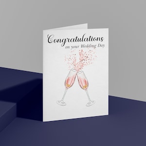 Druckbare Hochzeitskarte | Brautpaar, Hochzeit | Hochzeitswünsche | Herzlichen Glückwunsch | Sofortdownload | Digitale Grußkarte | PDF,PNG & JPG