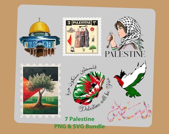 Palestine T-Shirt Designs: PNG SVG Bundle (Digital Print) Digital download