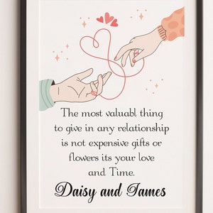 Personalized Couple Hand Print | Digital Print | Wedding Gift | Anniversary Gift | | Valentine Gift | Birthday Gift