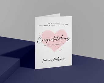 Daughter Engagement Card, Congratulations to Son & Daughter in Law to be on Engagement, Card for Daughter and Future Son in Law