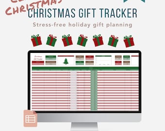 Christmas Gift Tracker Google Sheets, Classic Christmas Planner, Holiday Gift Organizer, Digital Christmas Gift Tracker