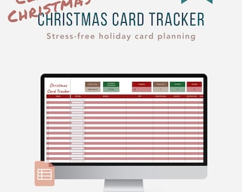 Christmas Card Tracker Google Sheets, Classic Christmas Planner, Holiday Card Organizer, Digital Christmas Card Tracker
