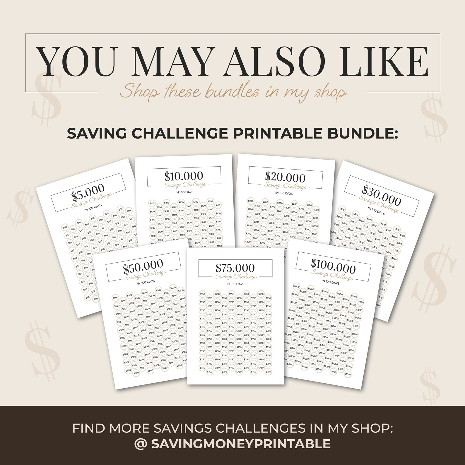 100k Savings Challenge Printable A6 Money Save PDF 100000 in 100 Days ...