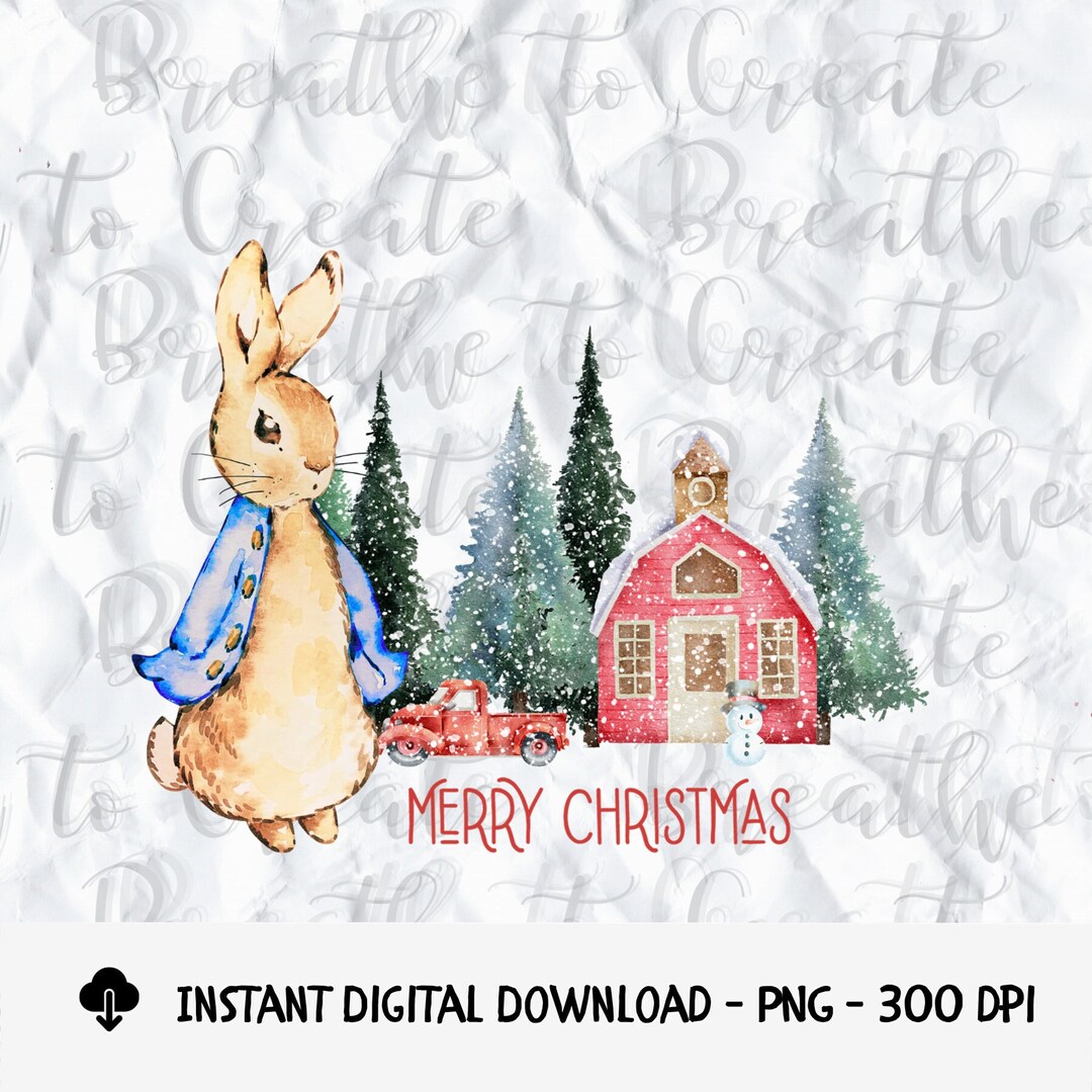 Christmas Peter Rabbit PNG // Sublimation Design // DTF Design ...