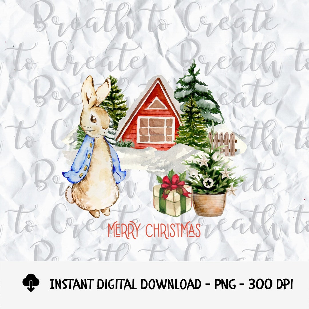 Christmas Peter Rabbit PNG // Sublimation Design // DTF Design ...