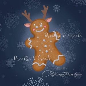Gingerbread Man Funny Christmas Postcard and Poster - Printable Digital Designs - Seasonal & Holidays Greeting Card - INSTANT DOWNLOAD