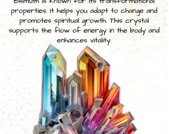 Bismuth, Crystal Meaning Card - Printable PDF, Numerology,