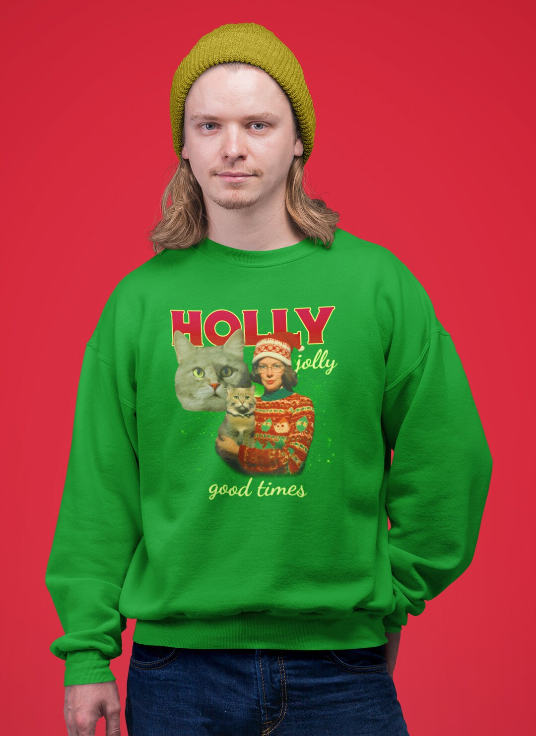 Funny Cat Themed Heavy Blend Christmas Sweatshirt for All Etsy UK