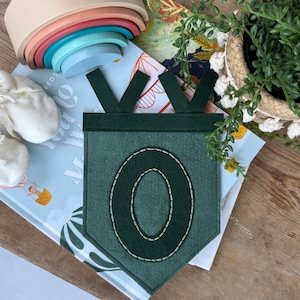 Personalized Felt Letter Flag – Custom Name Banner for Nursery, Kids Room, or Playroom Decor