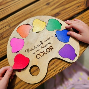 Personalized Paint Palette Colors Puzzle | Montessori Puzzle | Color puzzle | Wood puzzle | Educational Toddler Toys | Christmas Gift