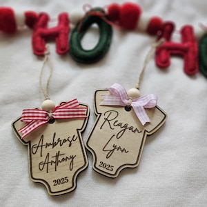 Personalized Baby's First Christmas Onesie Ornament: Newborn Keepsake | Baby Shower Gift | Custom Ornament