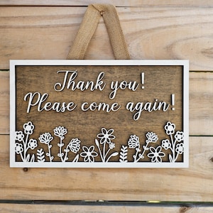 Wildflower Welcome Door Hanger: Hand-Painted Wooden Sign