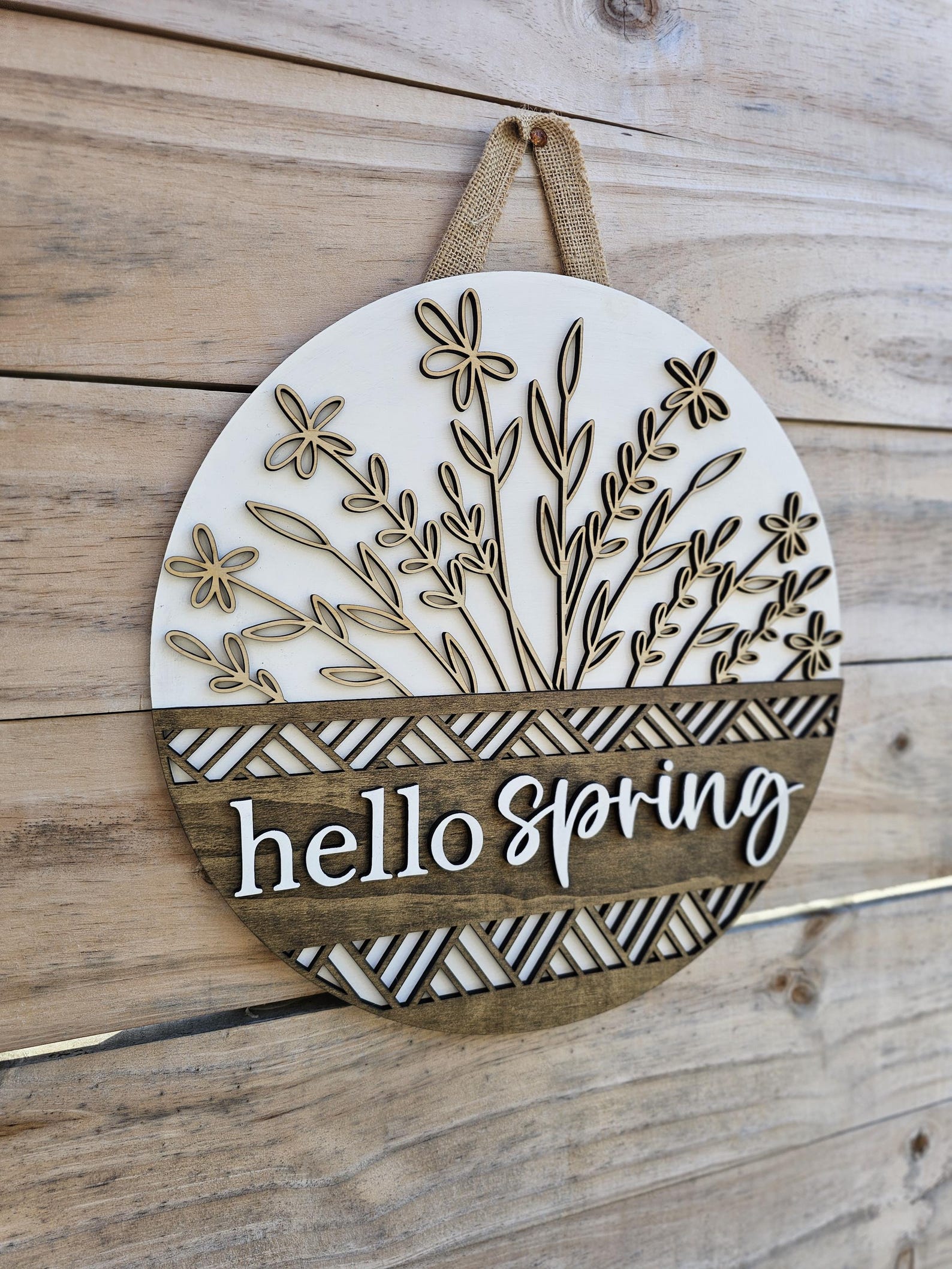 Wildflower Wooden Welcome Sign: Spring Door Hanger - Etsy