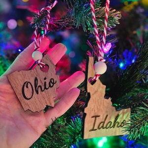 50 State Christmas Ornament | You Pick Two| Price of One |Wooden State Ornament | State Keepsake | United States Ornaments | Christmas Gifts