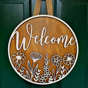 Hanging Door Signs-Welcome In Bloom