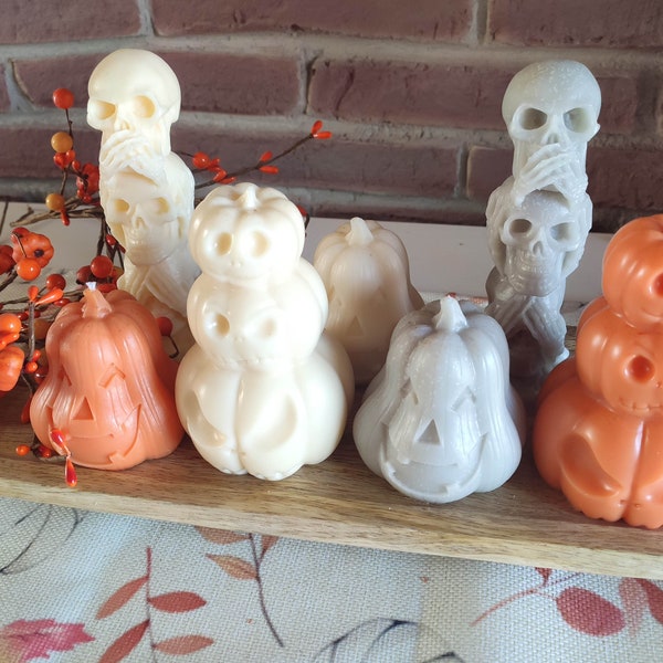 Halloween Candle: Pumpkin or Skeleton. Decorative, Scented and Handmade candles