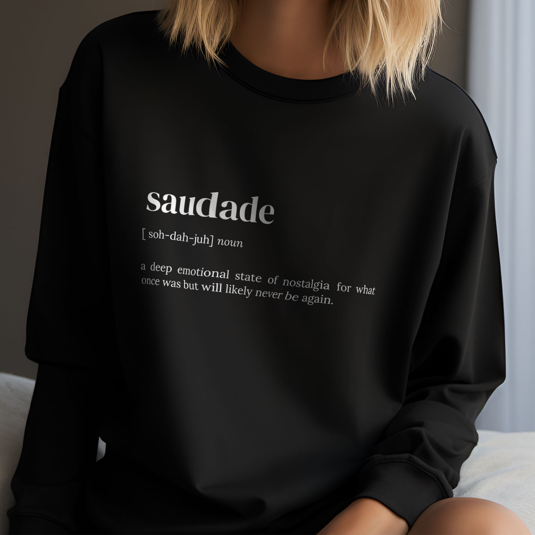 Saudade Definition In White Unisex Baseball T-Shirt