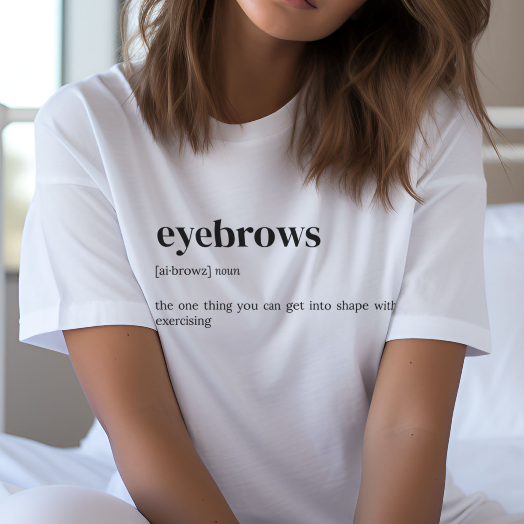 Camisa de definición 'Cejas', Cuello redondo, Regalo para novia, Idea de regalo divertida, Camisetas ofensivas, Regalo para hija, Navidad, C2-134