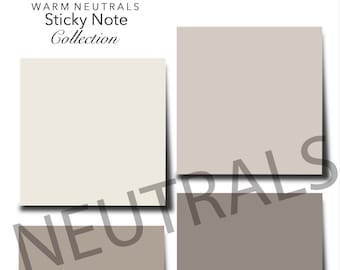 Warm Neutrals Digital Sticky Notes Collection