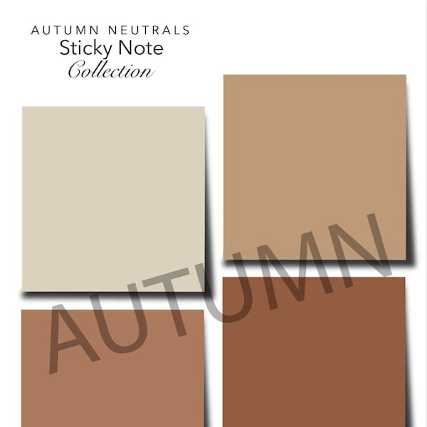 Autumn Neutrals Digital Sticky Notes Collection