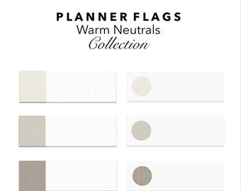 Warm Neutrals Page Flags Collection | Digital Planning