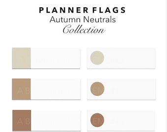 Autumn Neutrals Planner Page Flags | Semi Transparent