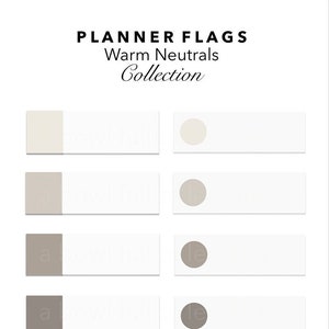 Warm Neutrals Page Flags Collection | Digital Planning
