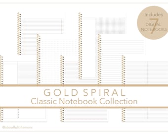 Gold Spiral Classic Notebook Collection | Digital Goodnotes