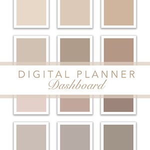 May include: A digital planner dashboard with nine squares in a 3x3 grid. Each square is a different shade of beige, brown, and gray.