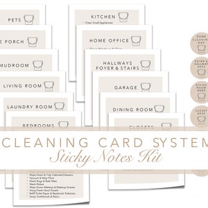 Cleaning Card System Sticky Notes Kit | Digital Goodnotes