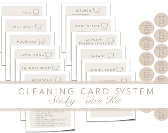 Cleaning Card System Sticky Notes Kit | Digital Goodnotes