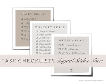 Task Checklist Sticky Notes | Digital Planning