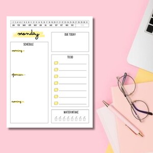 5-Day Minimalist Printable Planner PDF | Instant Download | Colorful Accents | Fillable Date and Year