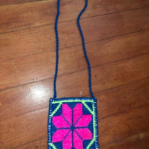 "alte seltene handgemachte Huichol Handtasche ""Huichol"" mexikanische Volkskunst."
