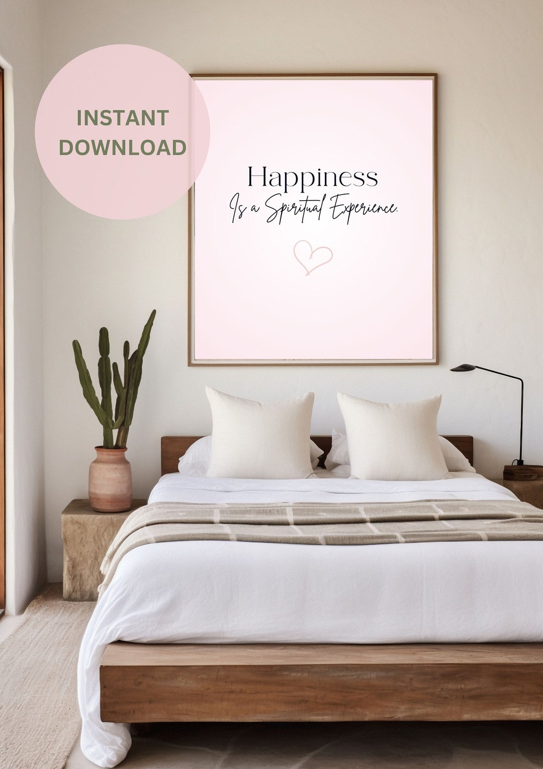 HAPPINESS Printable Wall Art Inspirational Art Empowering Etsy