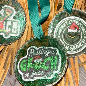 Christmas Grinch Ornament Handmade with love Personalizable